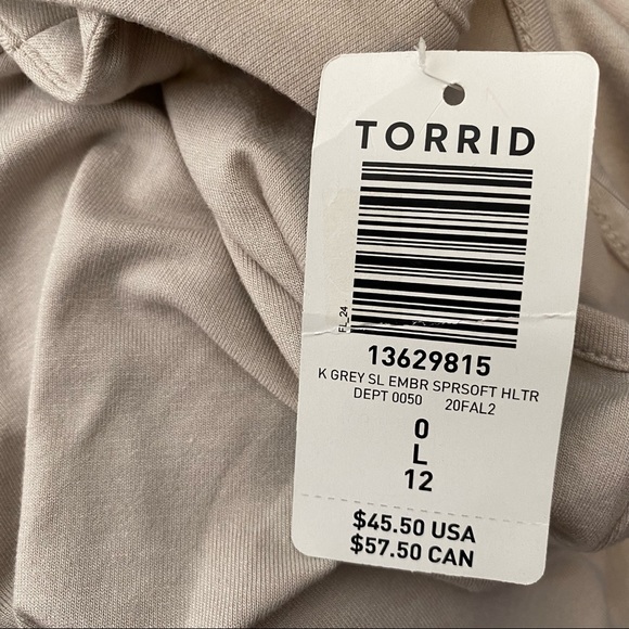 Torrid Grey Embroidered Super Soft Knits Halter Top - Picture 10 of 11